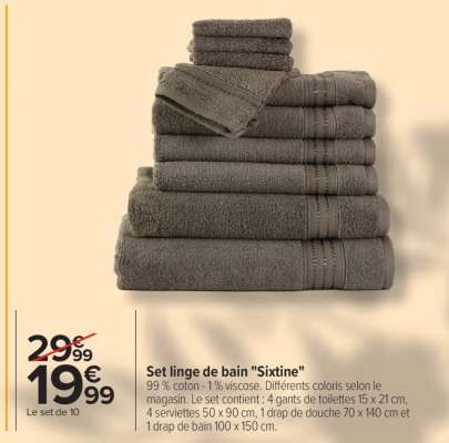Set linge de bain 'Sixtine'