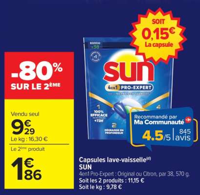 Capsules Lave-vaisselle SUN