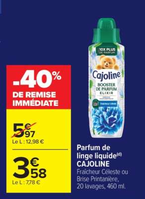 Parfum de linge liquide CAJOLINE