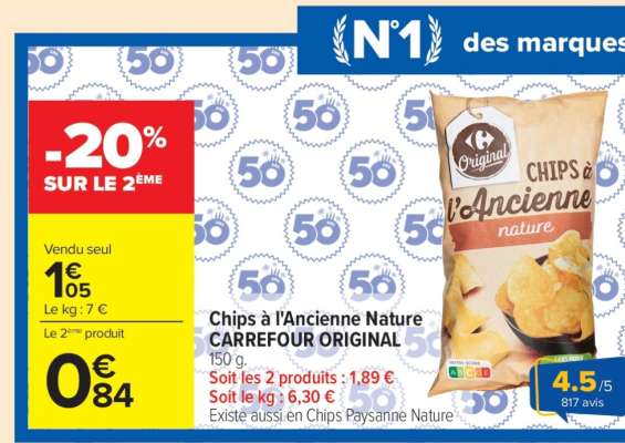 Chips à l'Ancienne Nature CARREFOUR ORIGINAL