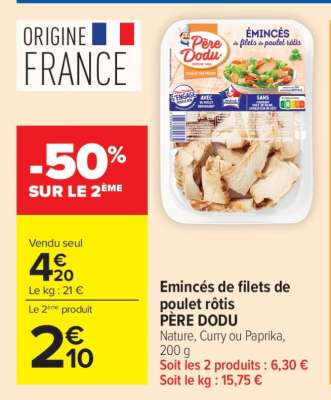 Émincés De Filets De Poulet Rôtis Père Dodu