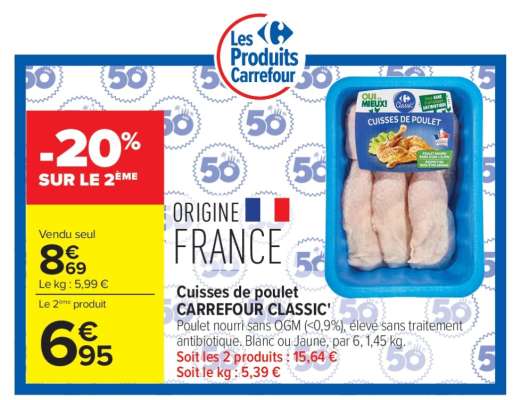 Cuisses de poulet CARREFOUR CLASSIC'