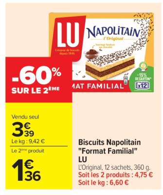 Biscuits Napolitain "Format Familial" LU