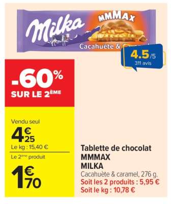 TABLETTE DE CHOCOLAT MMMAX “MILKA”