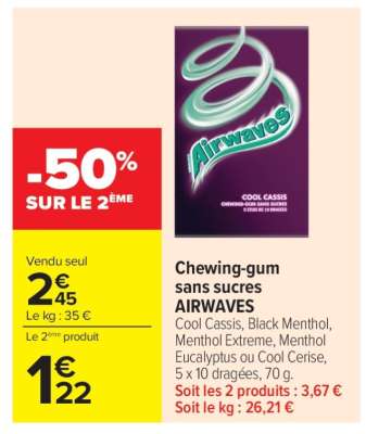 AIRWAVES Chewing-gum sans sucres