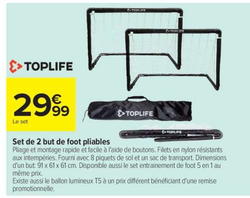 Set de 2 but de foot pliables