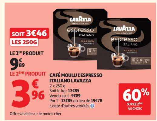 CAFÉ MOULU L'ESPRESSO ITALIANO LAVAZZA