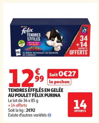 TENDRES ÉFFILÉS EN GELÉE AU POULET FÉLIX PURINA