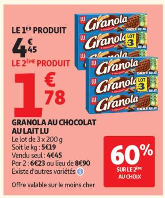 GRANOLA AU CHOCOLAT AU LAIT LU