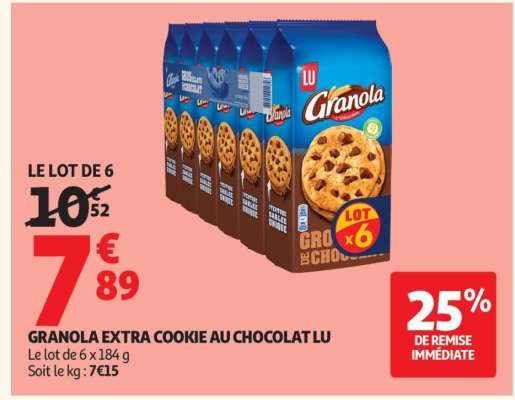 GRANOLA EXTRA COOKIE AU CHOCOLAT LU