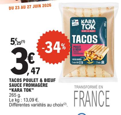 TACOS POULET & BŒUF SAUCE FROMAGÈRE “KARA TOK”
