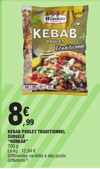 KEBAB POULET TRADITIONNEL SURGELÉ “HÜNKAR”
