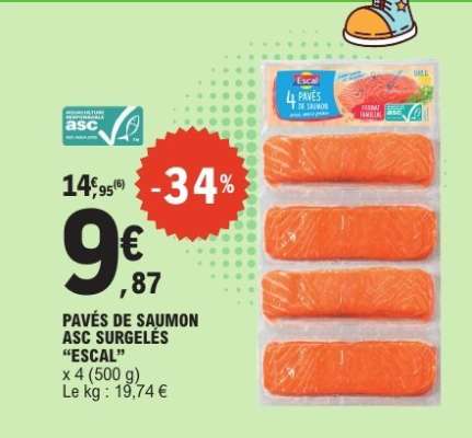Pavés de Saumon ASC Surgelés "Escal"