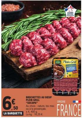 BROCHETTES AU BOEUF PLEIN GRILL "SOCOPA"