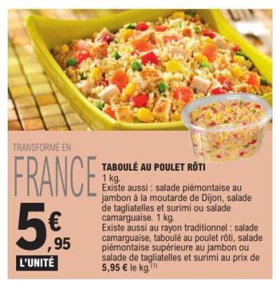 TABOULÉ AU POULET RÔTI