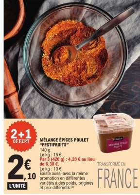 MÉLANGE ÉPICES POULET 'FESTIFRUITS'