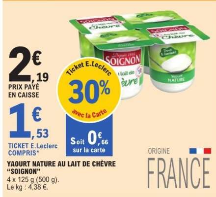YAOURT NATURE AU LAIT DE CHÈVRE "SOIGNON"