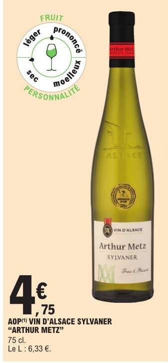 AOP(1) VIN D’ALSACE SYLVANER 'ARTHUR METZ'