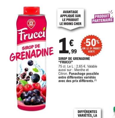 SIROP DE GRENADINE "FRUCCI"