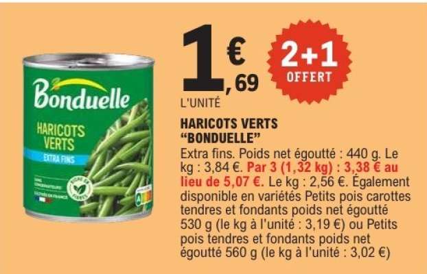 HARICOTS VERTS BONDUELLE