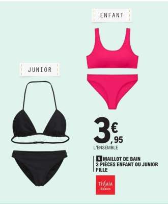 Maillot de bain 2 pièces enfant ou junior fille
