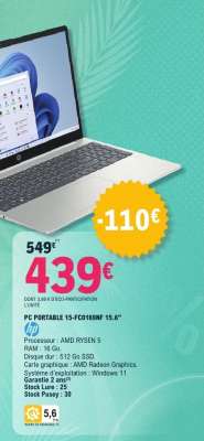 PC PORTABLE 15-FC0169NF 15.6"