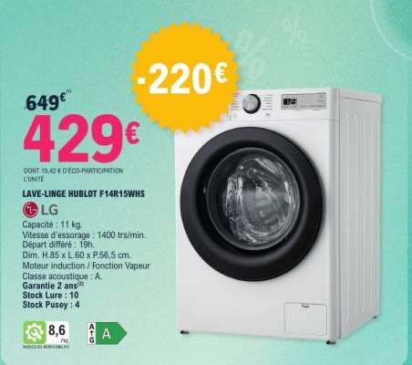 LAVE-LINGE HUBLOT F14R15WHS