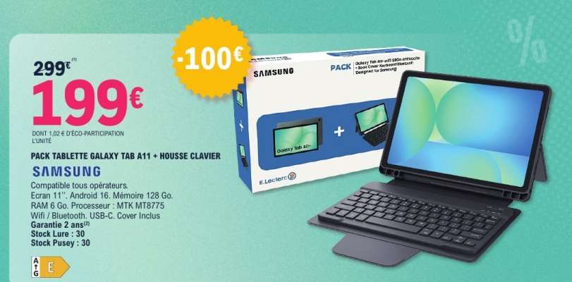 PACK TABLETTE GALAXY TAB A11" + HOUSSE CLAVIER