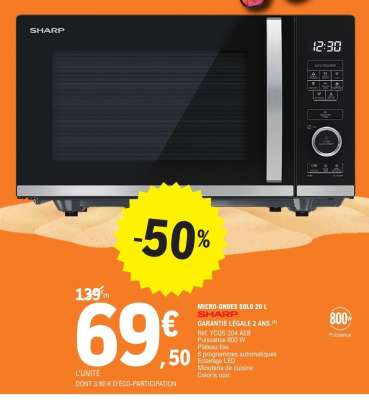 MICRO-ONDES SOLO 20 L SHARP