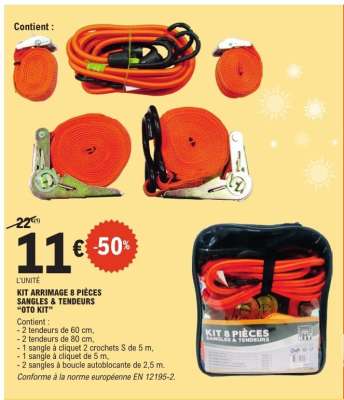 KIT ARRIMAGE 8 PIÈCES SANGLES & TENDEURS "OTO KIT"