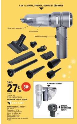 ASPIRATEUR SANS FIL PLIABLE