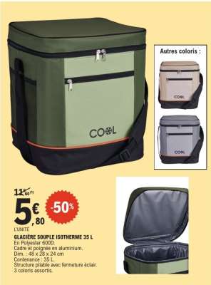 GLACIÈRE SOUPLE ISOTHERME 35 L