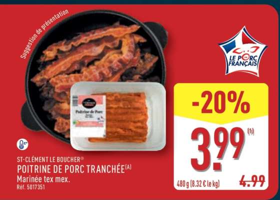 POITRINE DE PORC TRANCHÉE