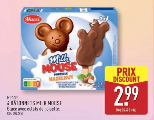 MUCCI 4 BÂTONNETS MILK MOUSE