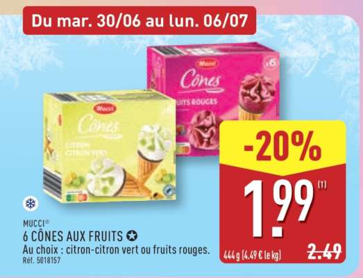 MUCCI 6 CÔNES AUX FRUITS