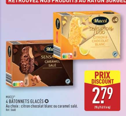 MUCCI 4 BÂTONNETS GLACÉS