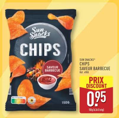 SUN SNACKS CHIPS SAVEUR BARBECUE