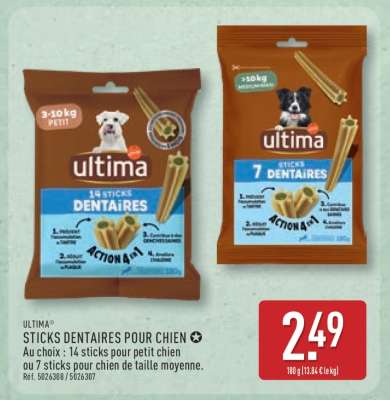 ULTIMA STICKS DENTAIRES POUR CHIEN