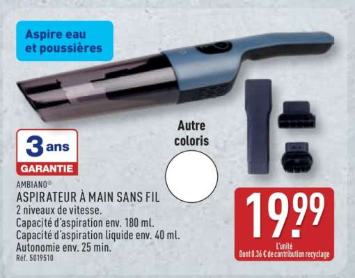 AMBIANO ASPIRATEUR À MAIN SANS FIL