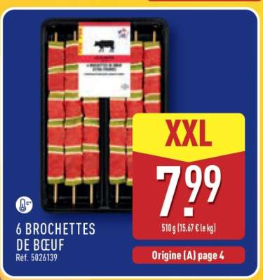 6 BROCHETTES DE BŒUF