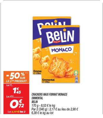 CRACKERS MAXI FORMAT MONACO EMMENTAL