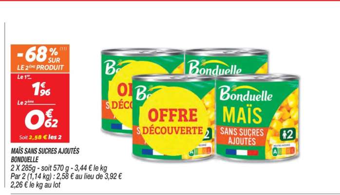 Maïs Sans Sucres Ajoutés Bonduelle