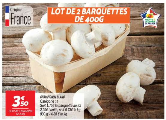 LOT DE 2 BARQUETTES DE 400G