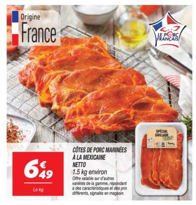 Côtes de porc marinées à la Mexicaine