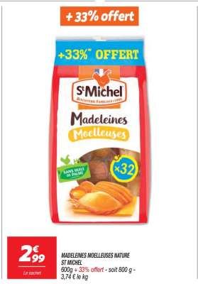 MADELEINES MOELLEUSES NATURE