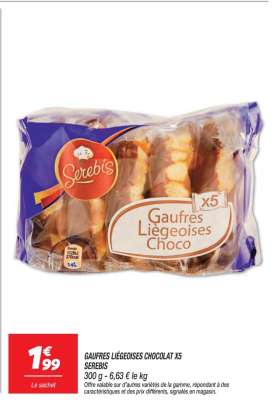 GAUFRES LIÉGEOISES CHOCOLAT X5