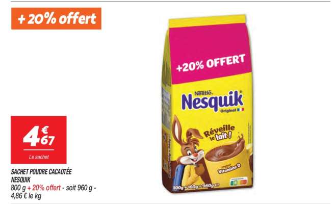 SACHET POUDRE CACAOÉE NESQUIK