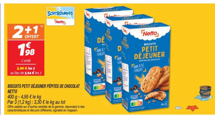 BISCUITS PETIT DÉJEUNER PÉPITES DE CHOCOLAT