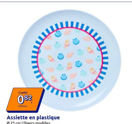 Assiette en plastique