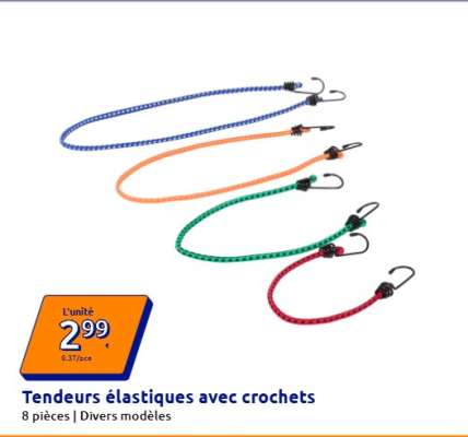 Tendeurs élastiques avec crochets
